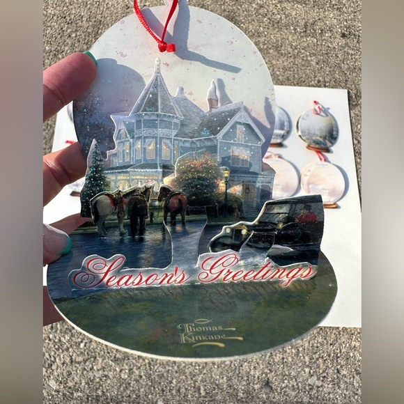 Thomas Kinkade Christmas 12 Pop Up Ornaments Gift Tags With 16 Envelopes Vintage - Picture 9 of 14